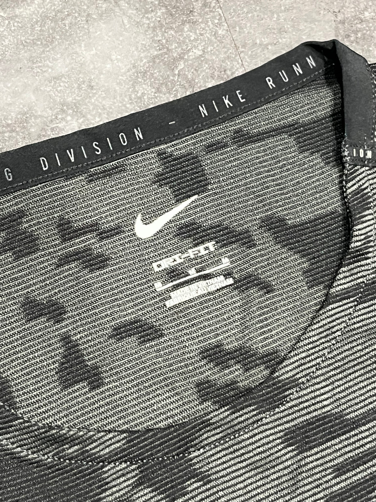 Black/Grey Camo Nike Men’s Dri Fit Rise 365 Running Division T Shirt