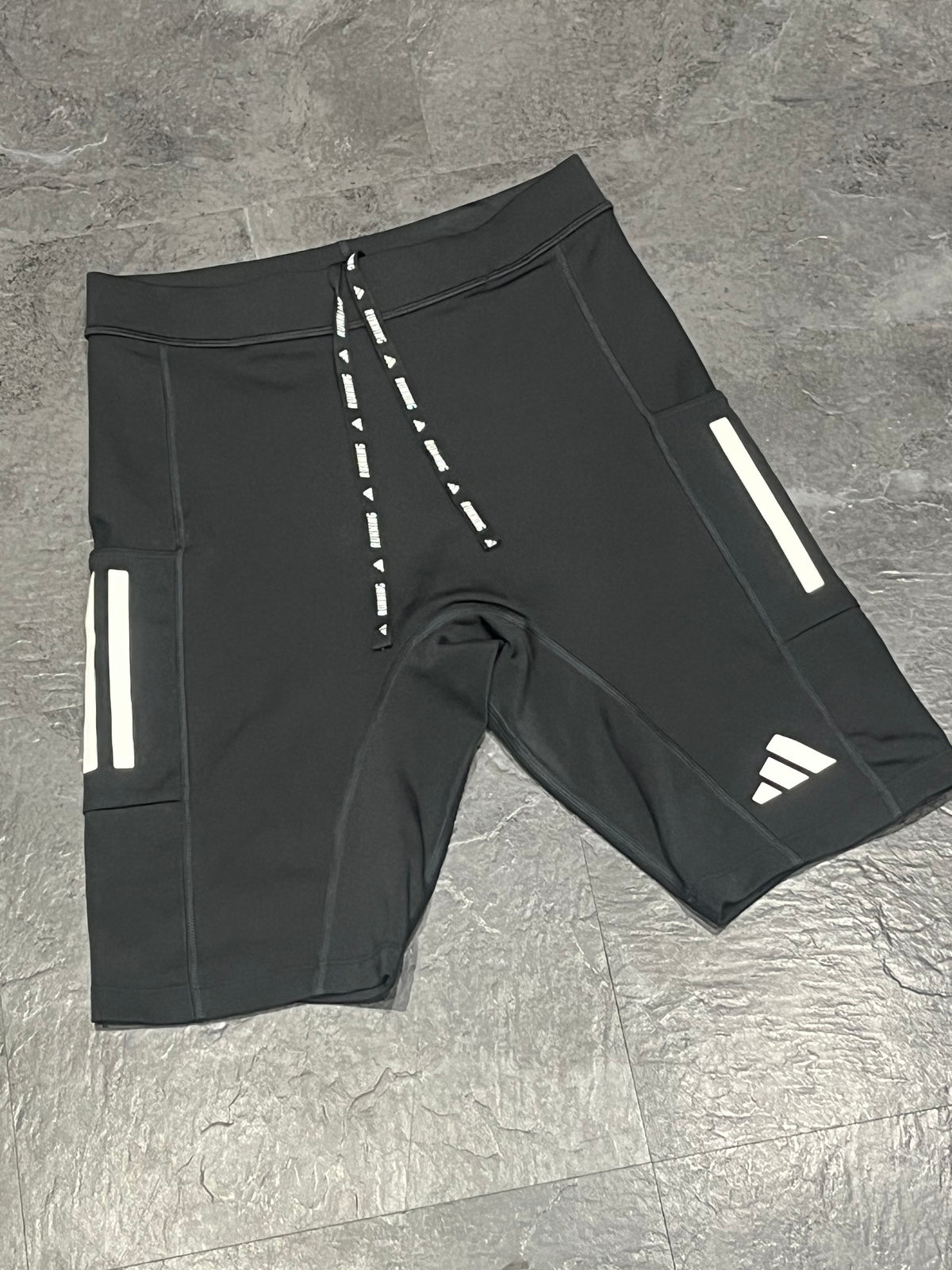 Black & White Adidas Men’s Aeroready “Own The Run” Racing 1/2 Tights