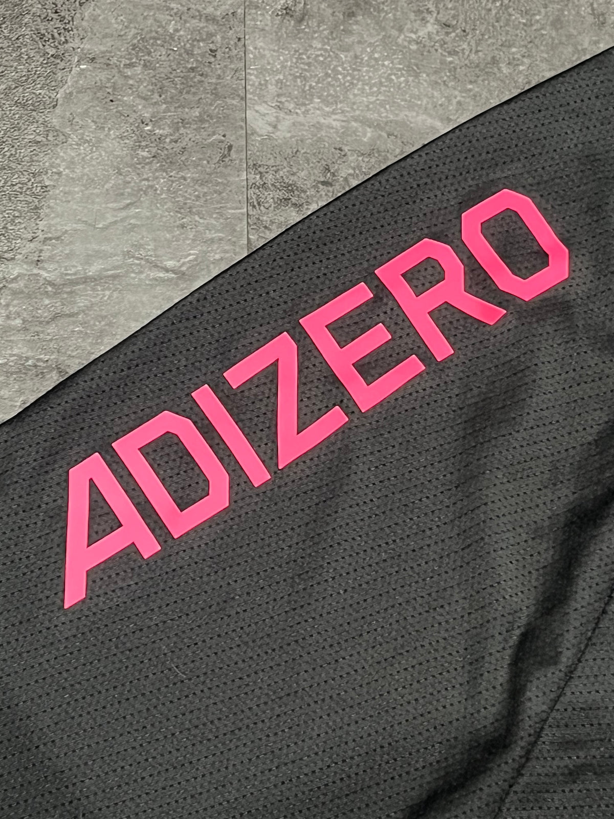 Black & Pink Adidas Men’s Adizero Heat.Dry Running T Shirt
