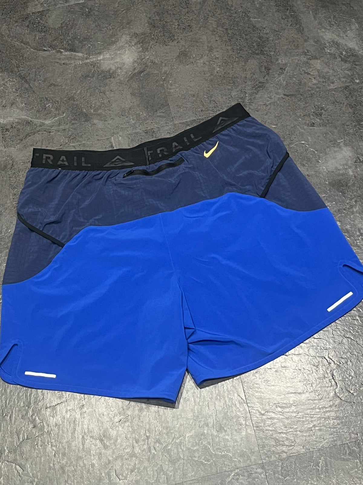 Blue Nike “Second Sunrise” Men’s Dri Fit Trail 7” Brief Lined Running Shorts