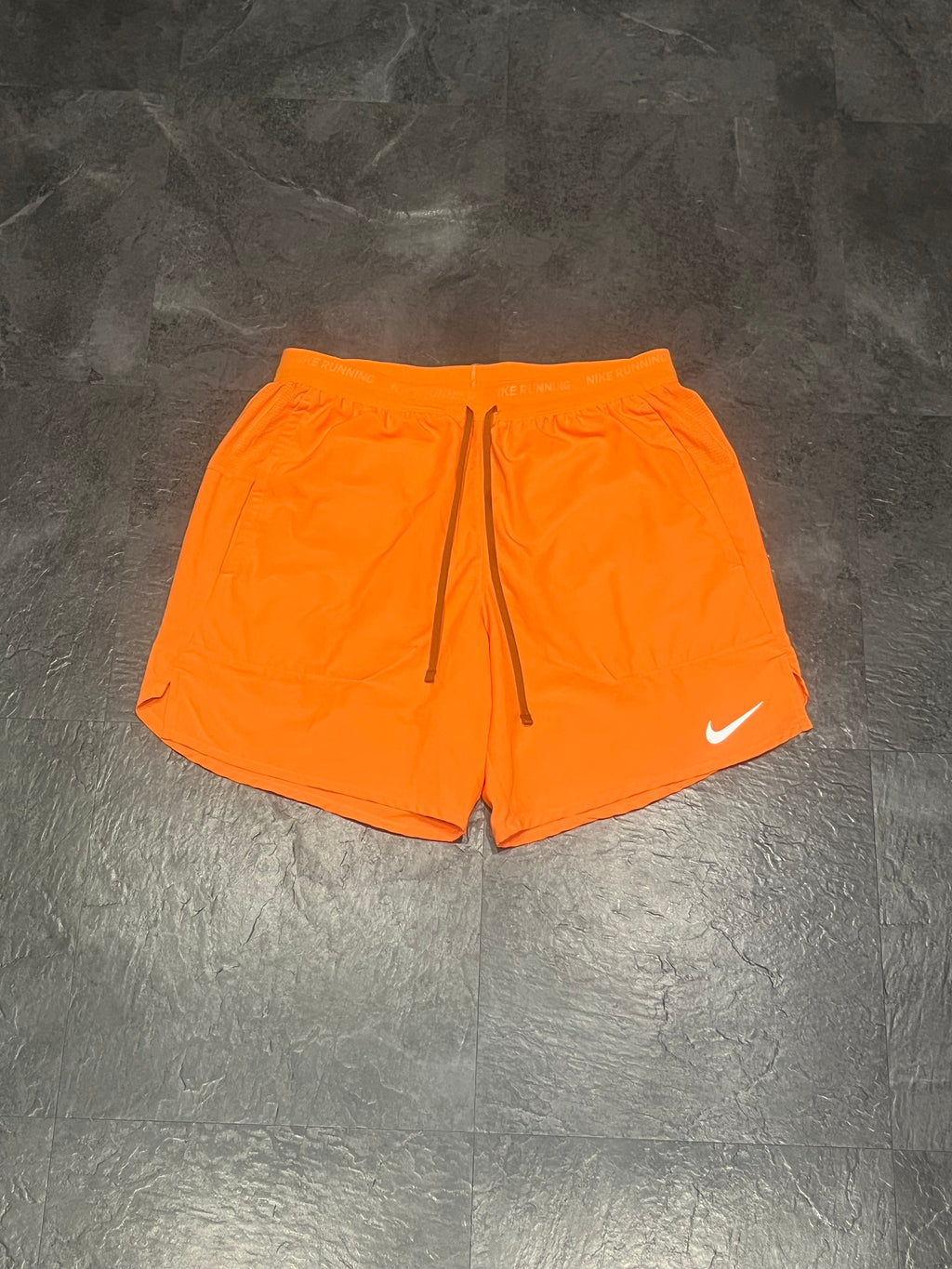 Orange Nike Men’s Dri Fit Flex Stride 7” Brief Lined Running Shorts