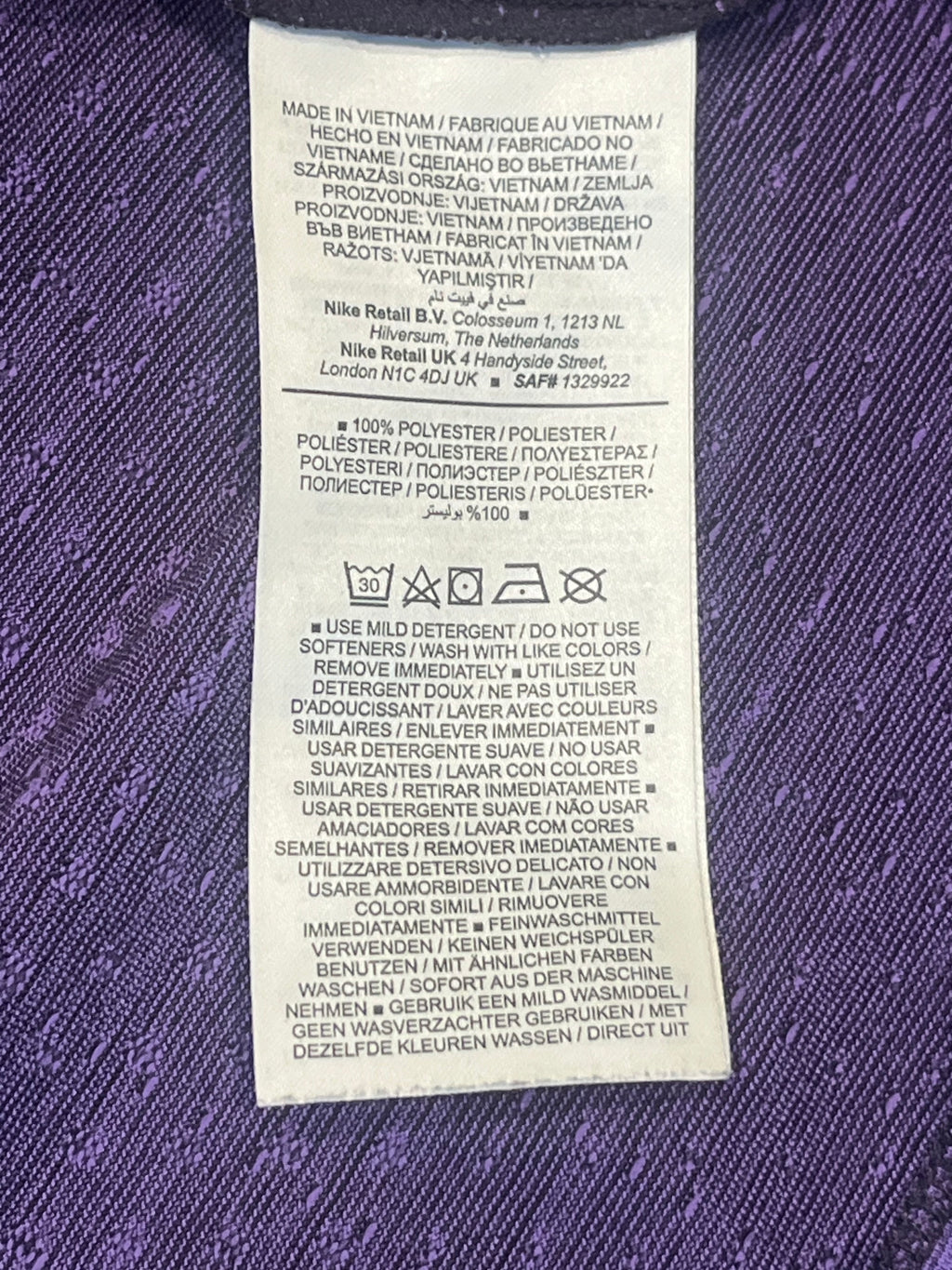Purple Nike Men’s Dri Fit ADV Running T Shirt