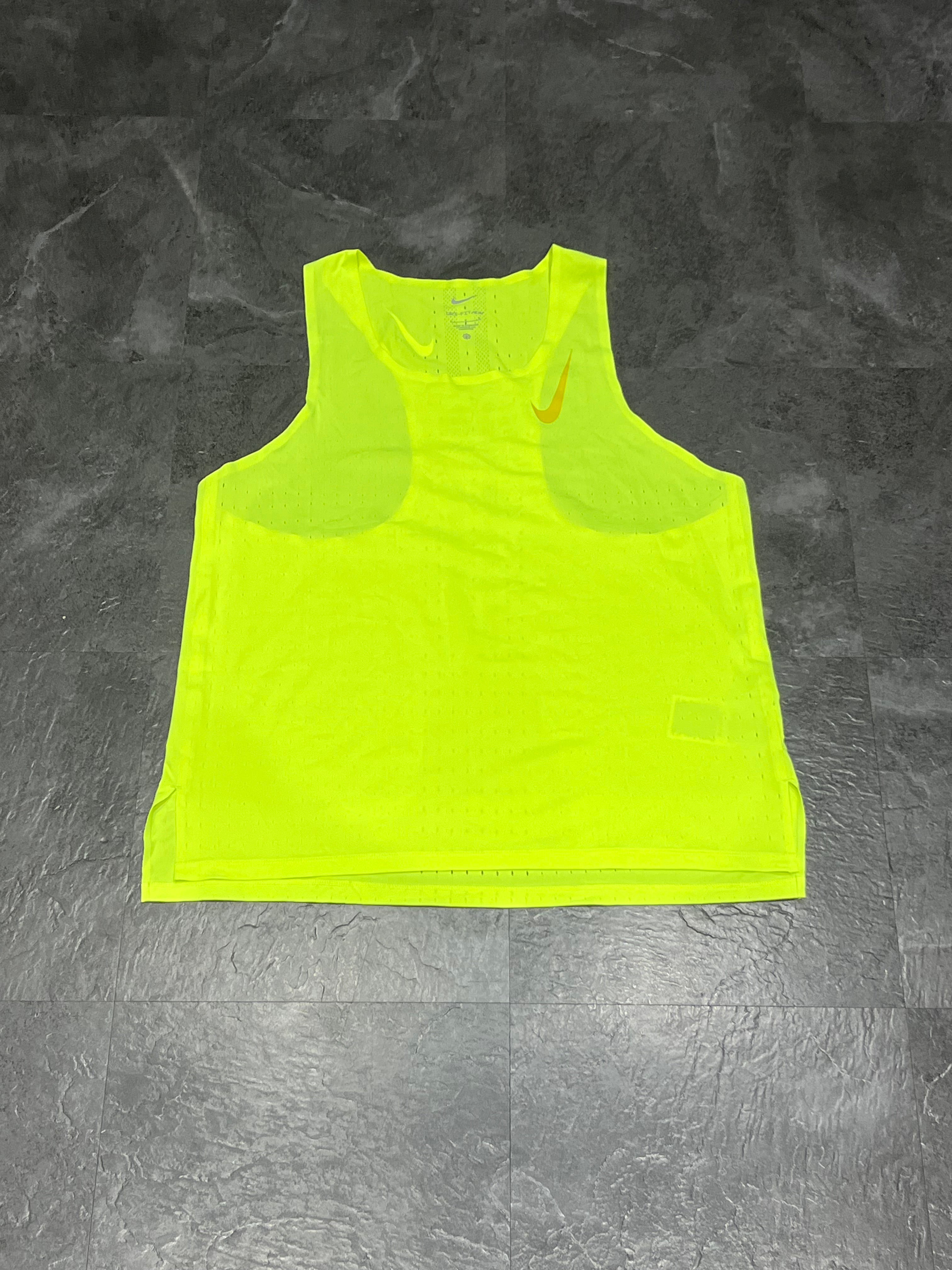 Neon Yellow Nike Men’s Dri Fit ADV Racing Singlet