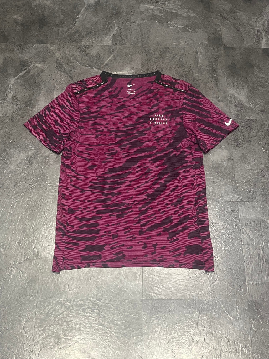 Purple Sangria & Black Nike Mens Dri Fit Running Division T Shirt