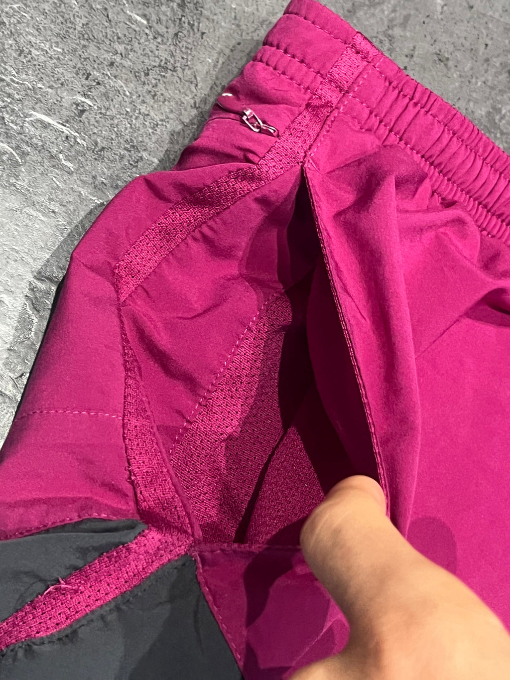 Magenta & Dark Grey Nike Men’s Dri Fit Brief Lined Running Shorts
