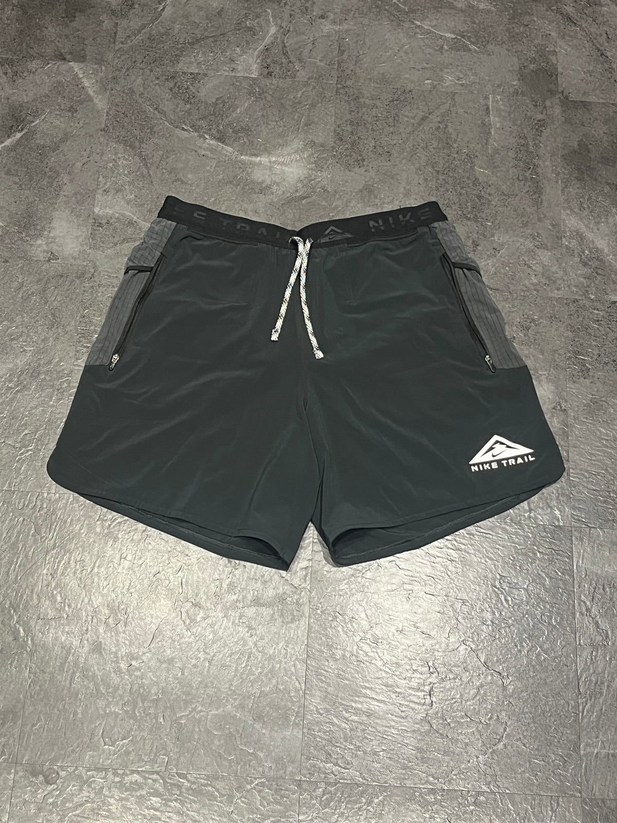 Black & Grey Nike Men’s Dri Fit Trail 7” Brief Lined Running Shorts