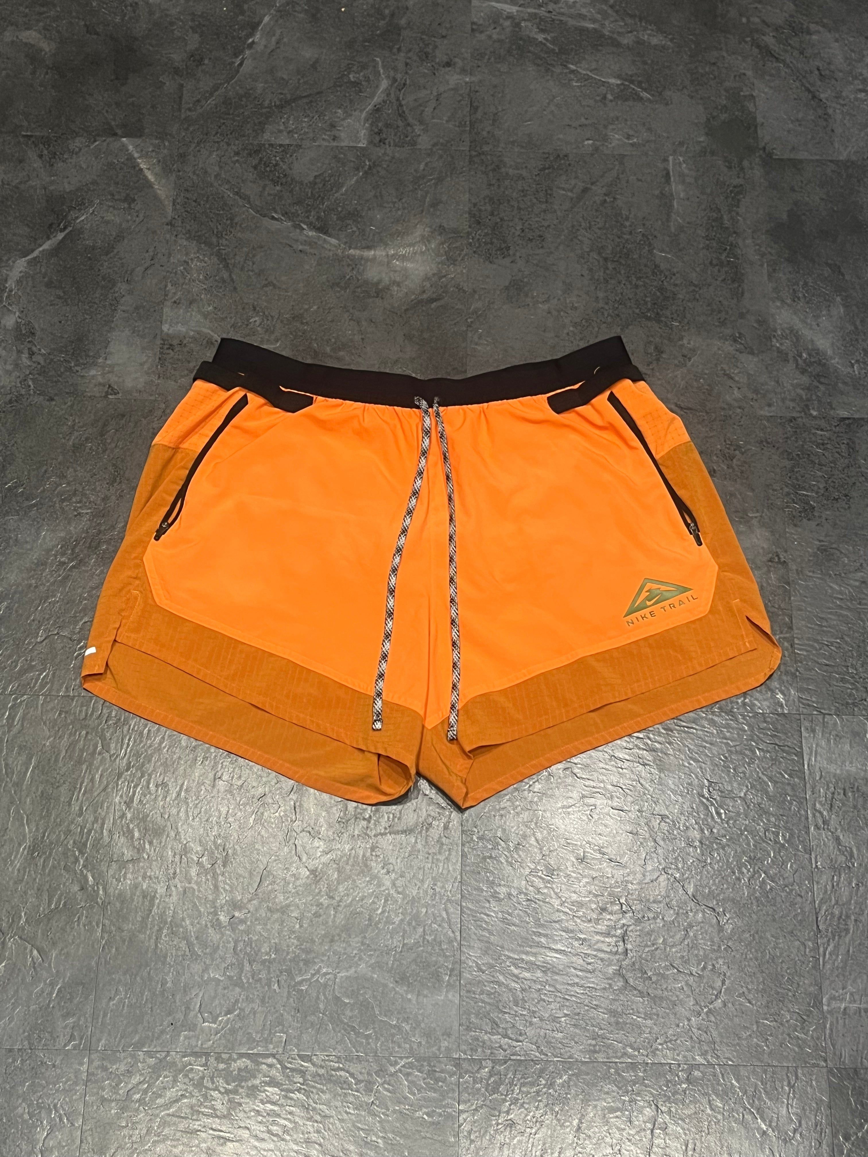 Orange Nike Men’s Dri Fit Trail 5” Brief Lined Running Shorts
