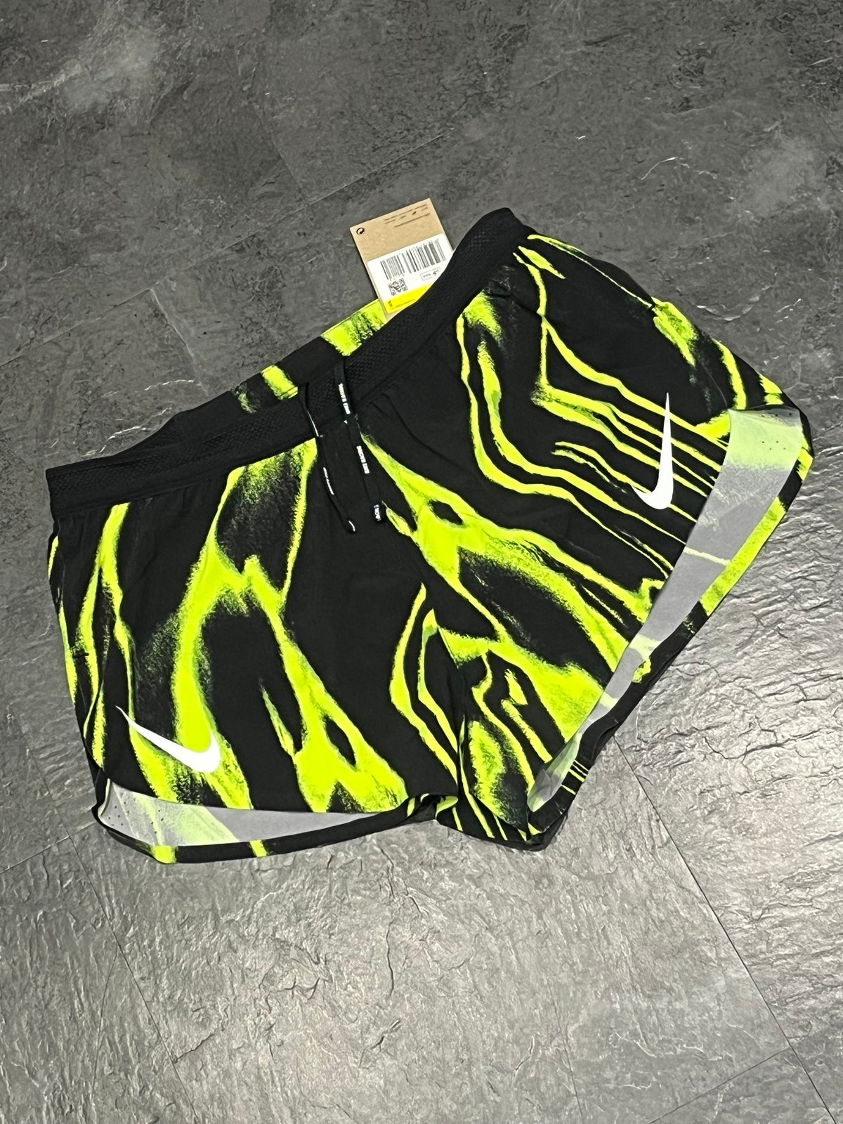 Black & Volt Green Nike Men’s Dri Fit ADV Aeroswift 2” Racing Split Shorts