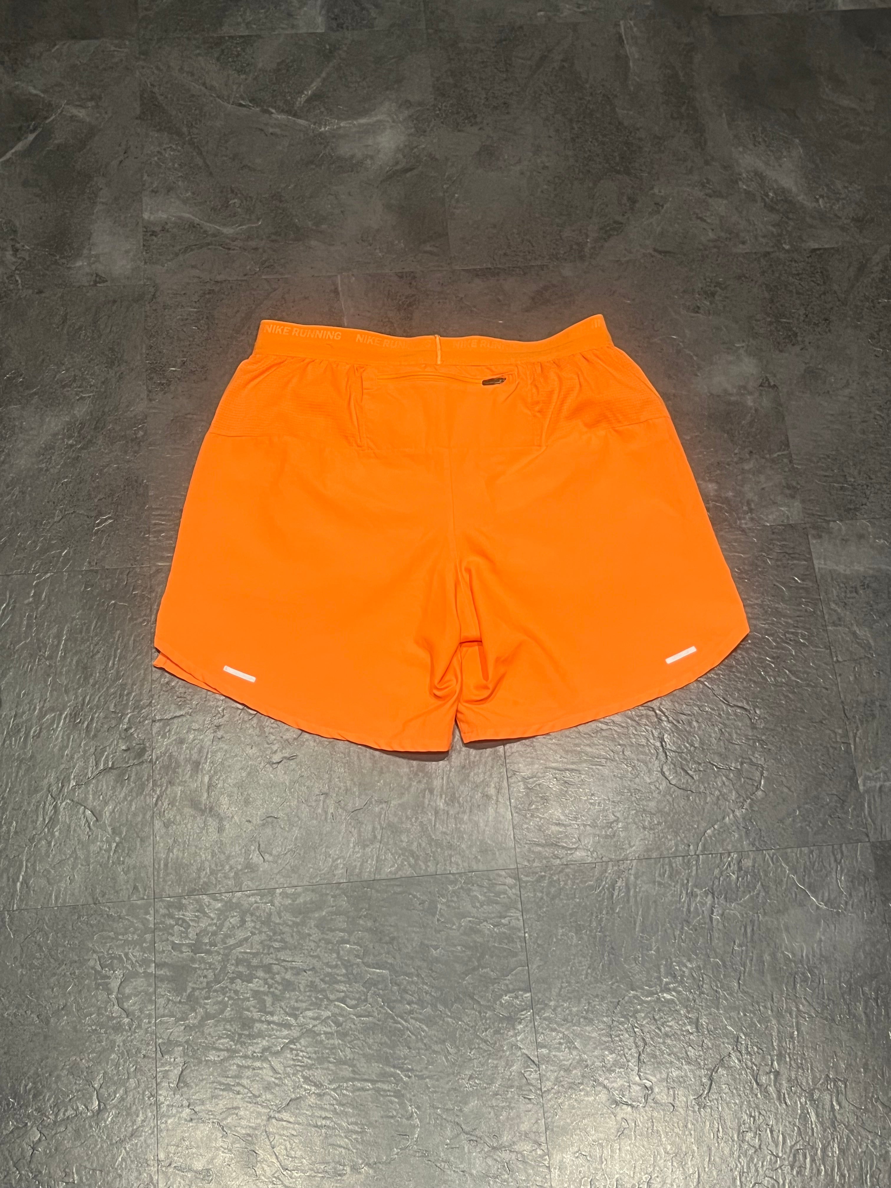 Orange Nike Men’s Dri Fit Flex Stride 7” Brief Lined Running Shorts