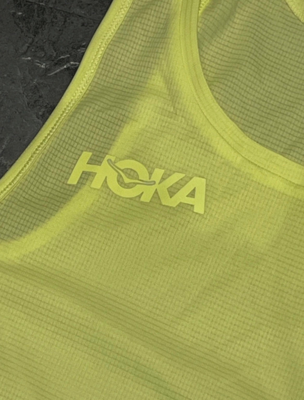 Neon Yellow Hoka One One Men’s Race Day Vest / Singlet
