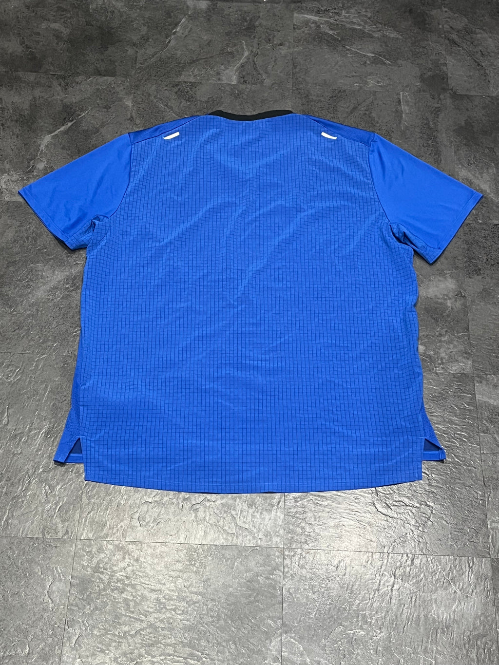 Blue/Yellow Nike Men’s Dri Fit Rise 365 Trail Running T Shirt