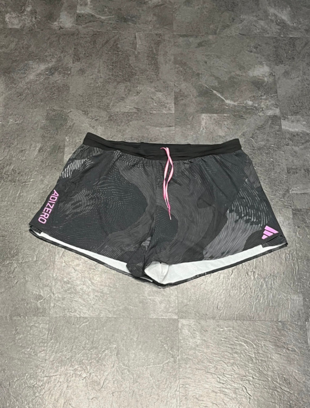Black & Pink Adidas Mens Adizero Pro Elite Racing Split Shorts