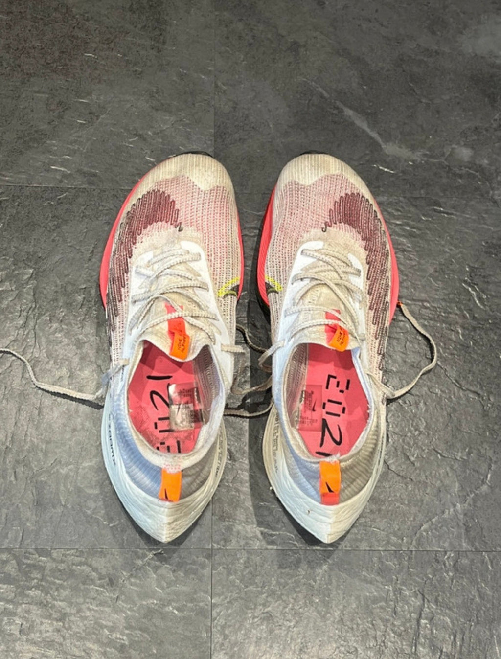 White & Pink Nike Air Zoom Alphafly Next % Running Shoes