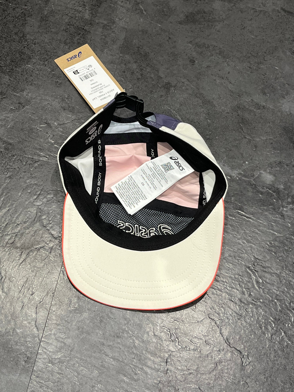 Coral Reef/Purple/Birch Asics 5 Panel Running Cap