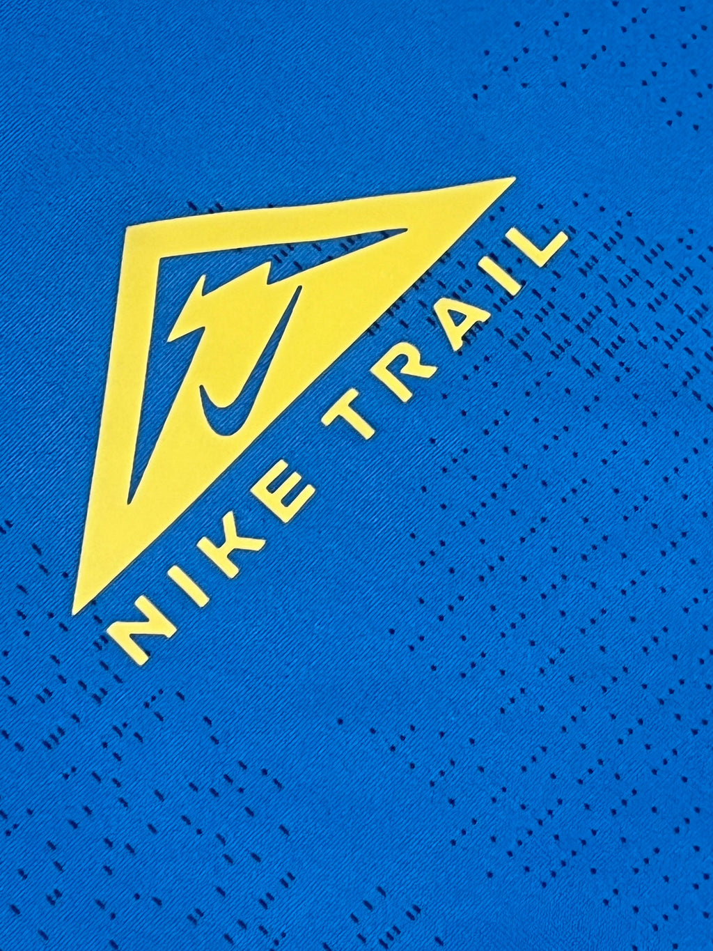 Blue/Yellow Nike Men’s Dri Fit Rise 365 Trail Running T Shirt