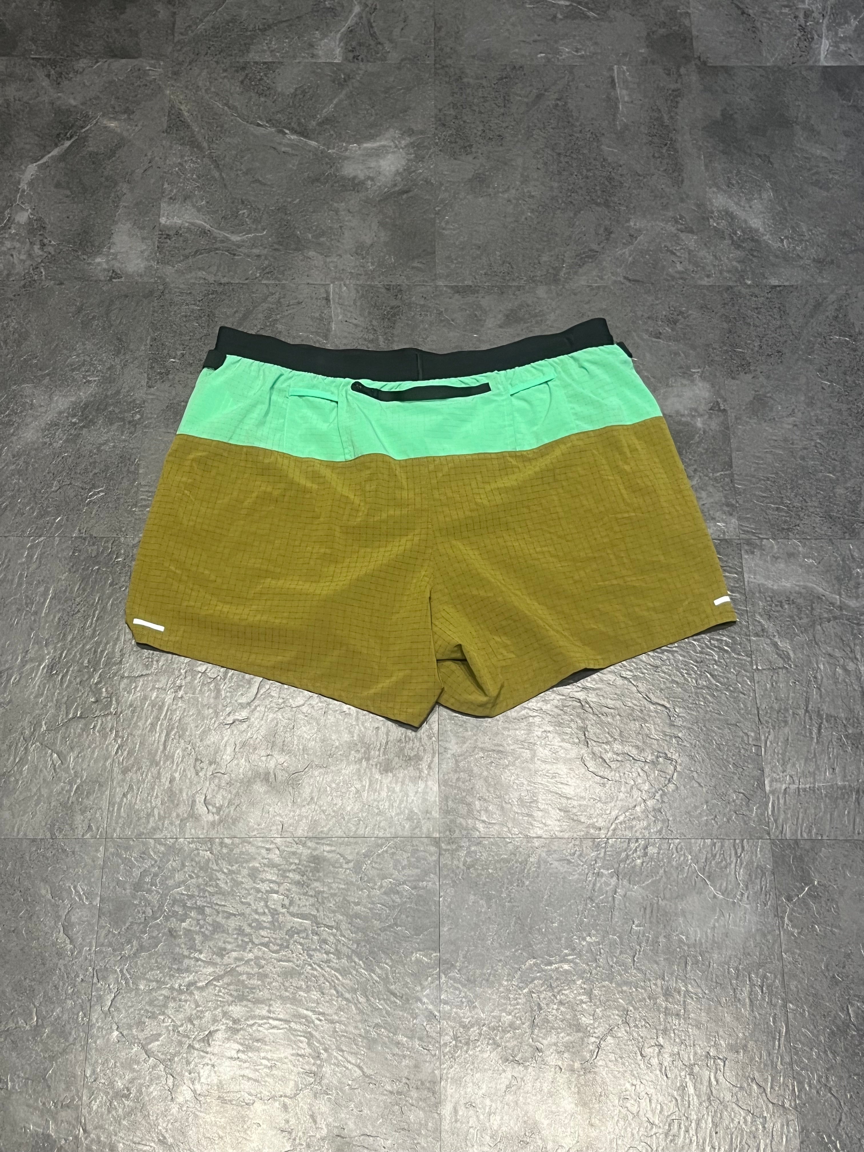 Mint Green & Olive Nike Men’s Dri Fi Trail 5” Brief Lined Running Shorts