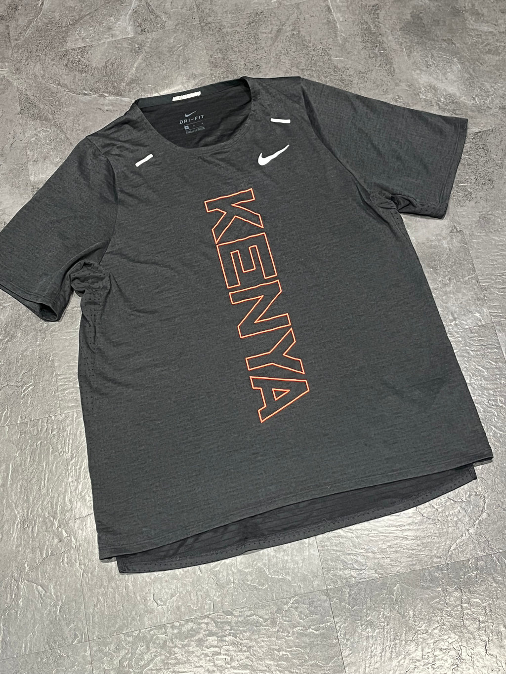 Black Nike Men’s Dri Fit Rise 365 Team Kenya T Shirt