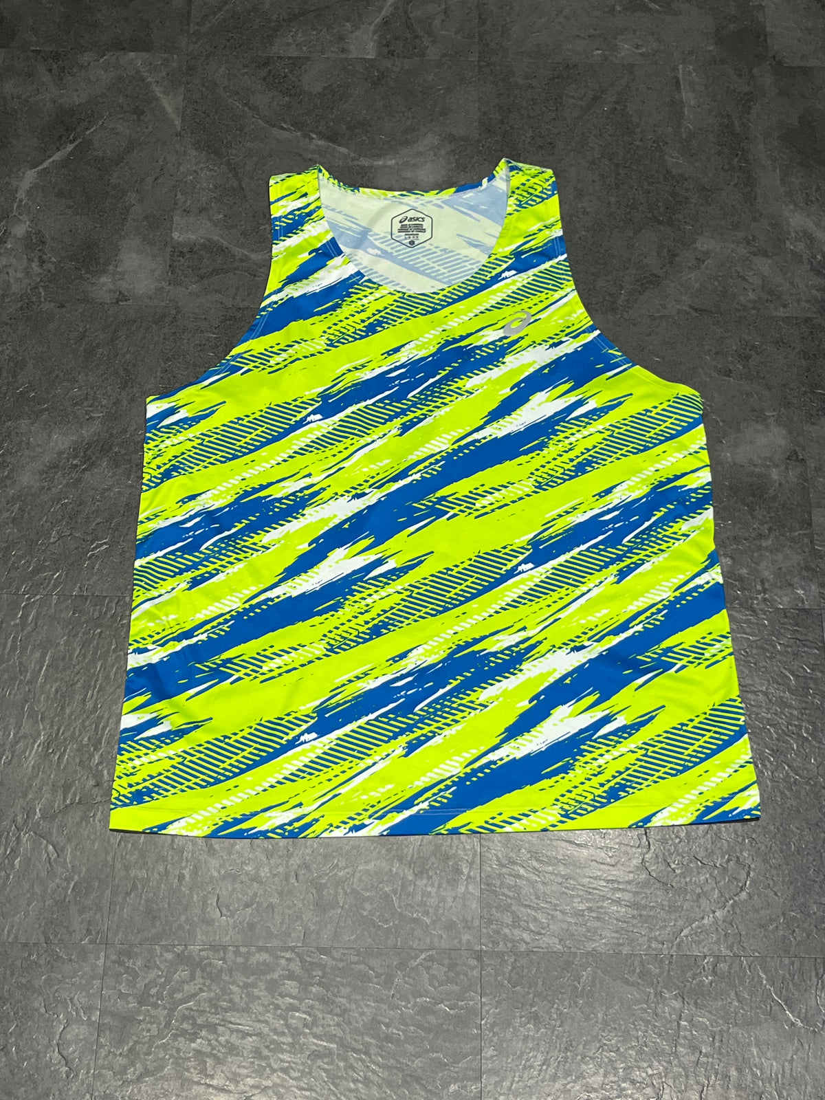 Green / Blue Asics Men’s Color Injection Racing Singlet