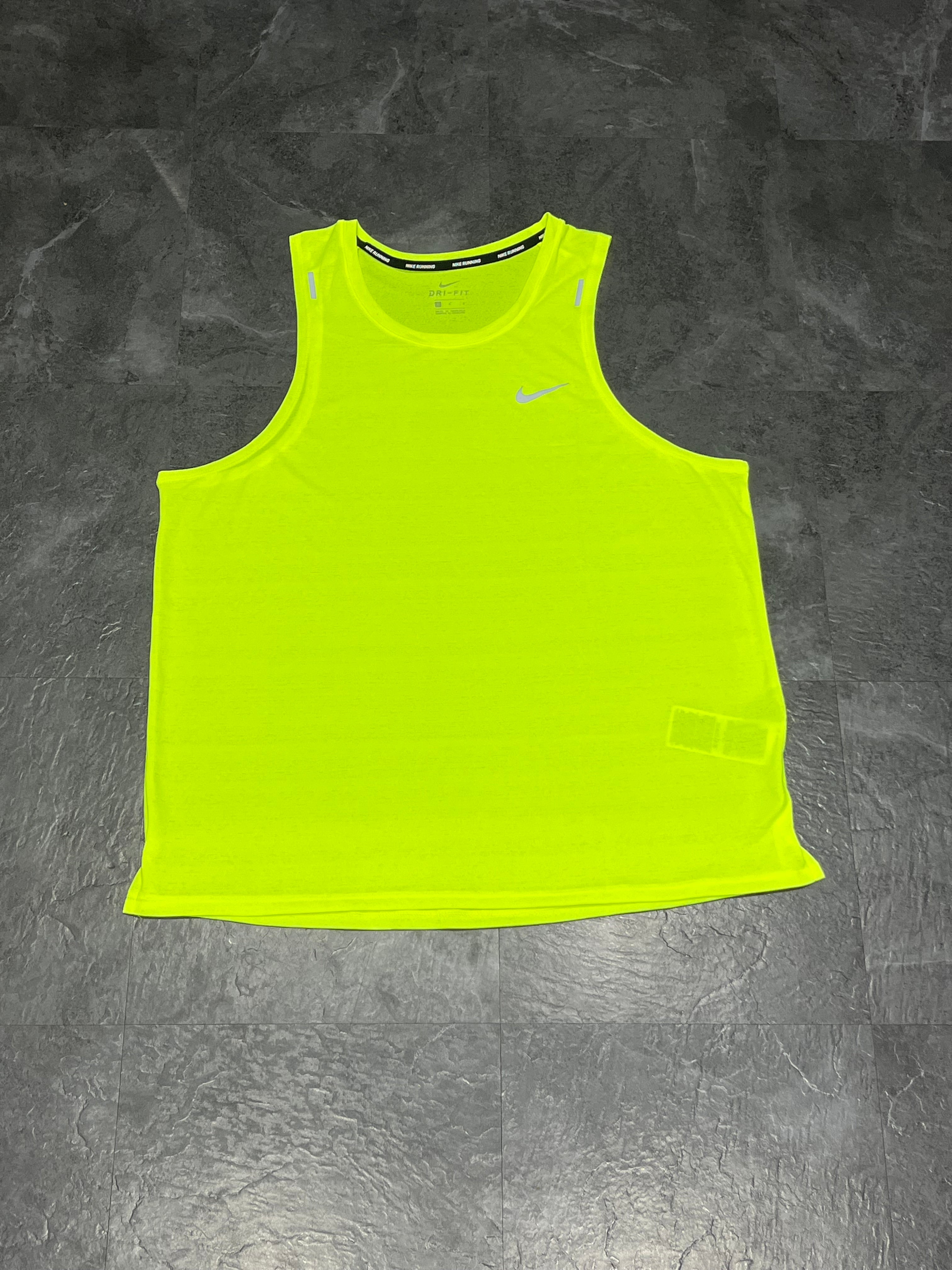 Volt Yellow Nike Men’s Dri Fit Miler Running Vest