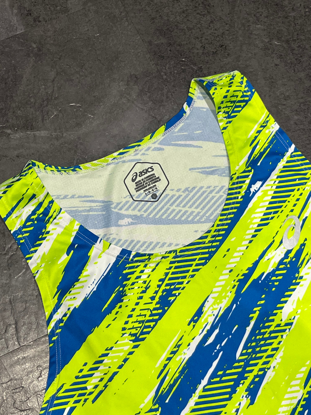 Green / Blue Asics Men’s Color Injection Racing Singlet