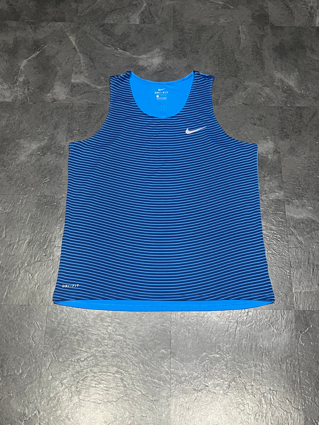 Blue Nike Me’s Dri Fit Pro Elite Singlet