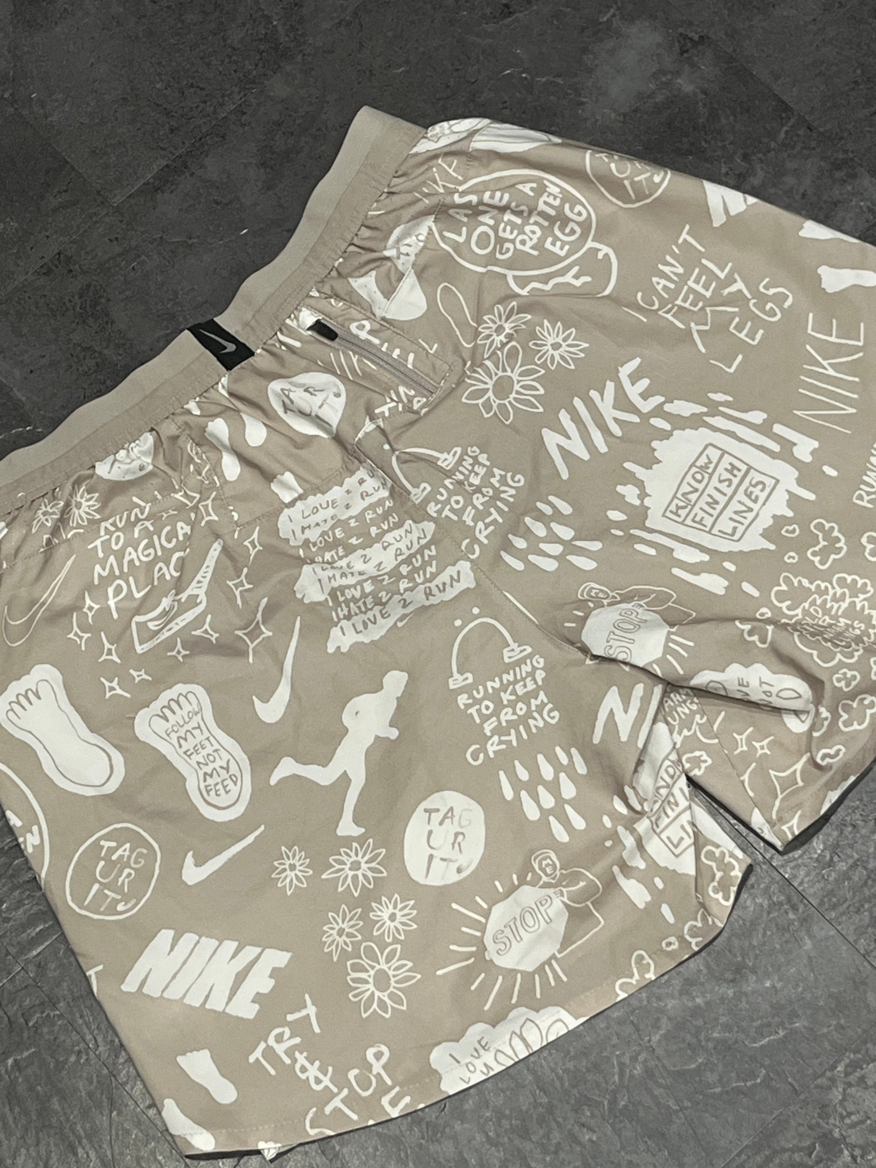 Beige Nike A.I.R Nathan Bell Men’s Dri Fit Flex Stride 7” Running Shorts
