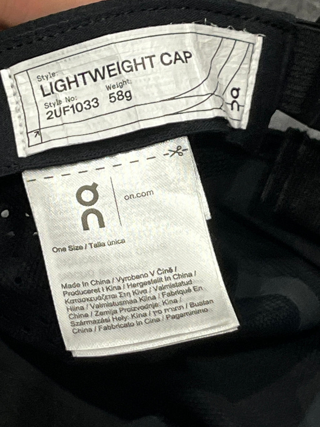Black On Running Lightweight Running Cap