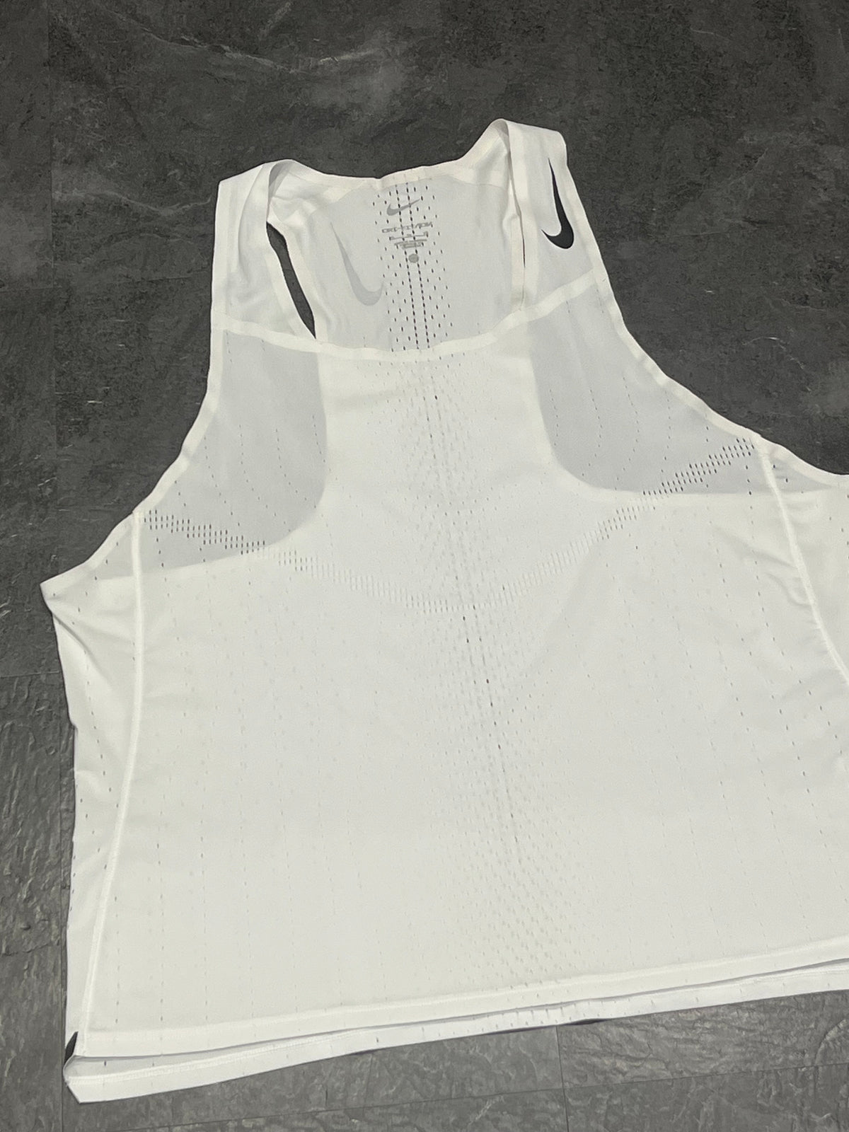 White & Black Nike Dri Fit ADV Aeroswift Racing Singlet