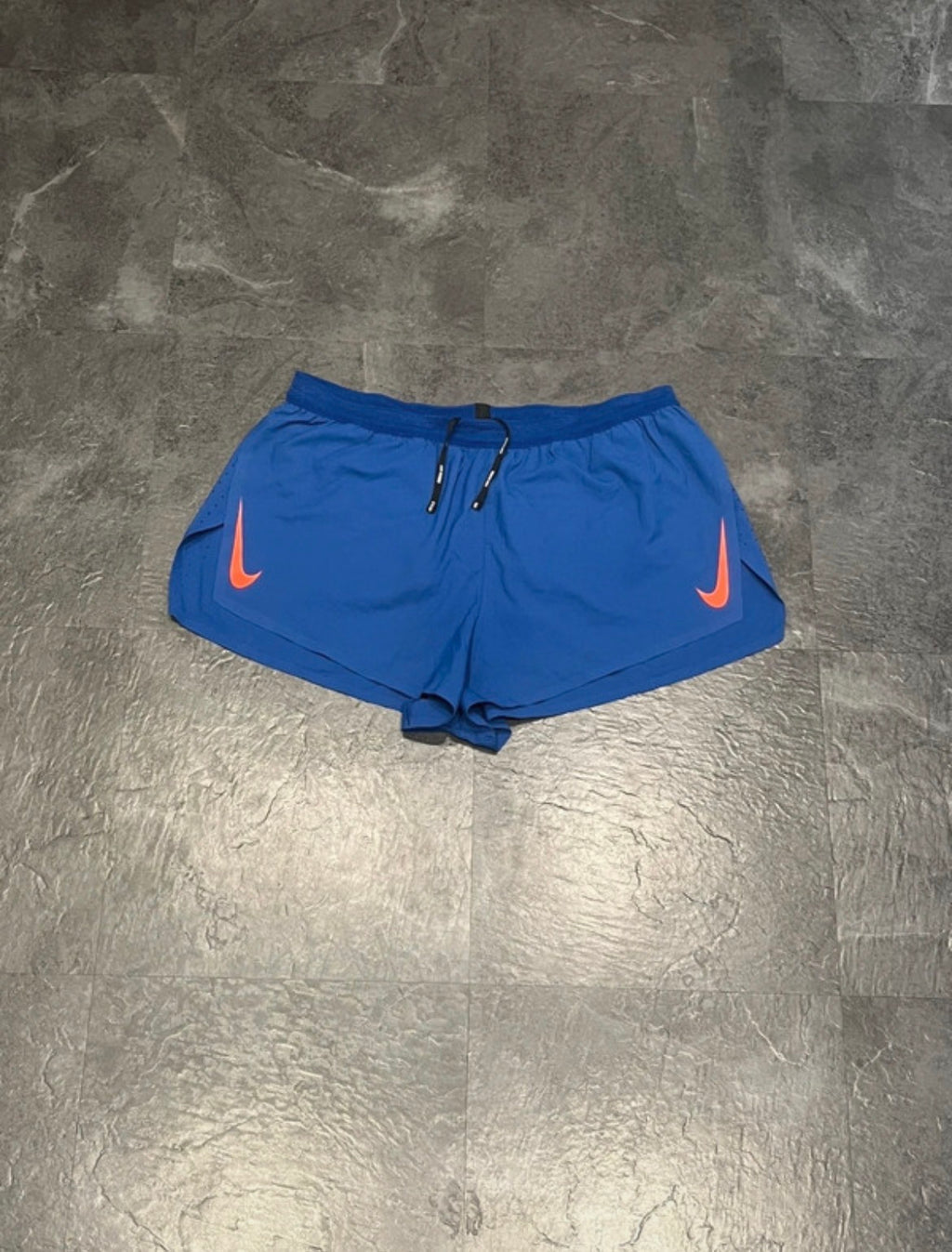 Blue & Orange Nike Men’s Dri Fit ADV 2” Racing Split Shorts