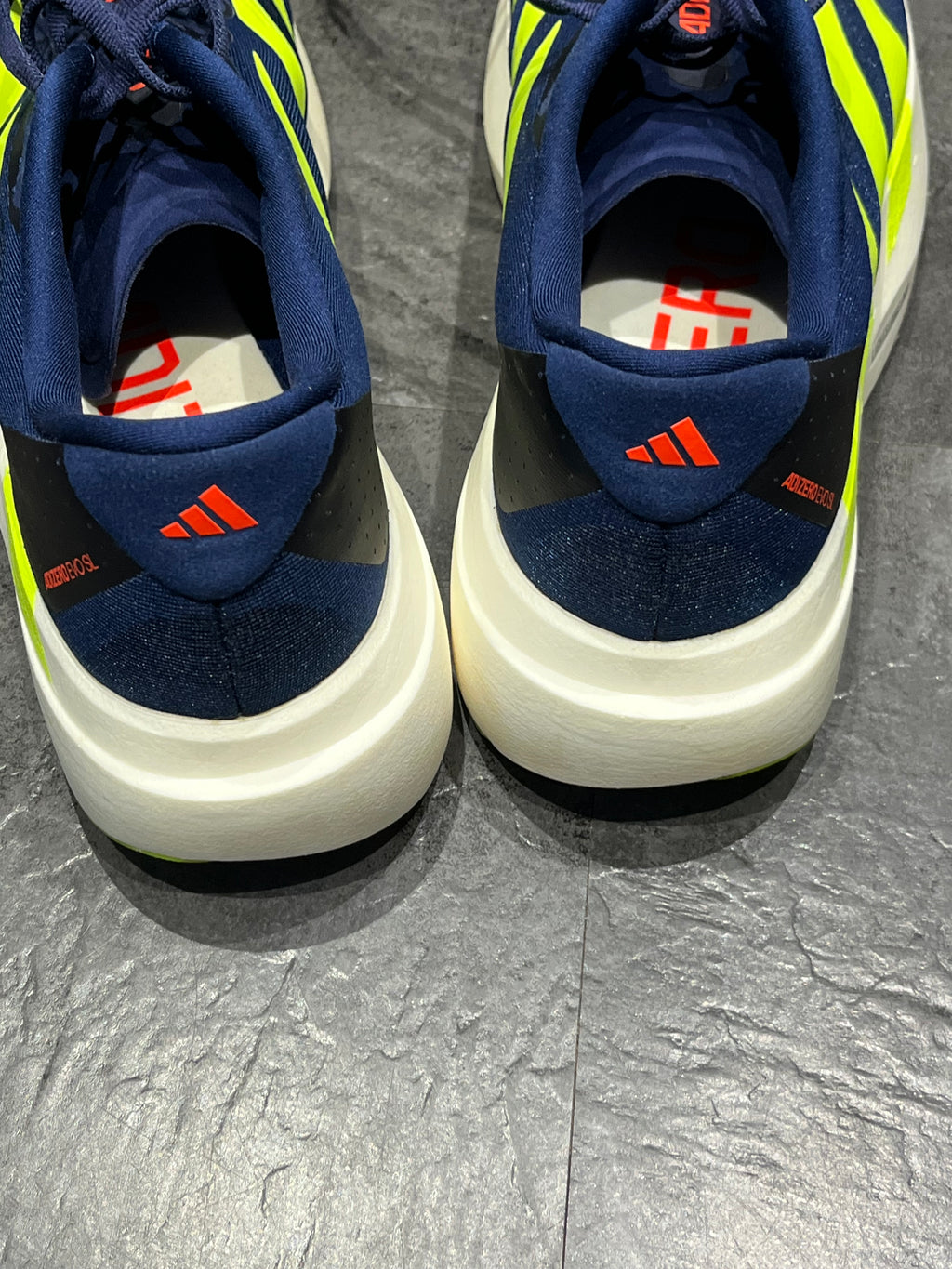 Dark Blue /Solar Lime Adidas Adizero Men’s EVO SL Running Shoes