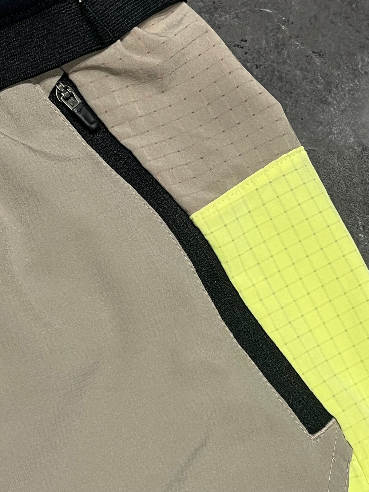 Beige & Light Lemon Nike Men” Dri Fit Trail 5” Brief Lined Running Shorts