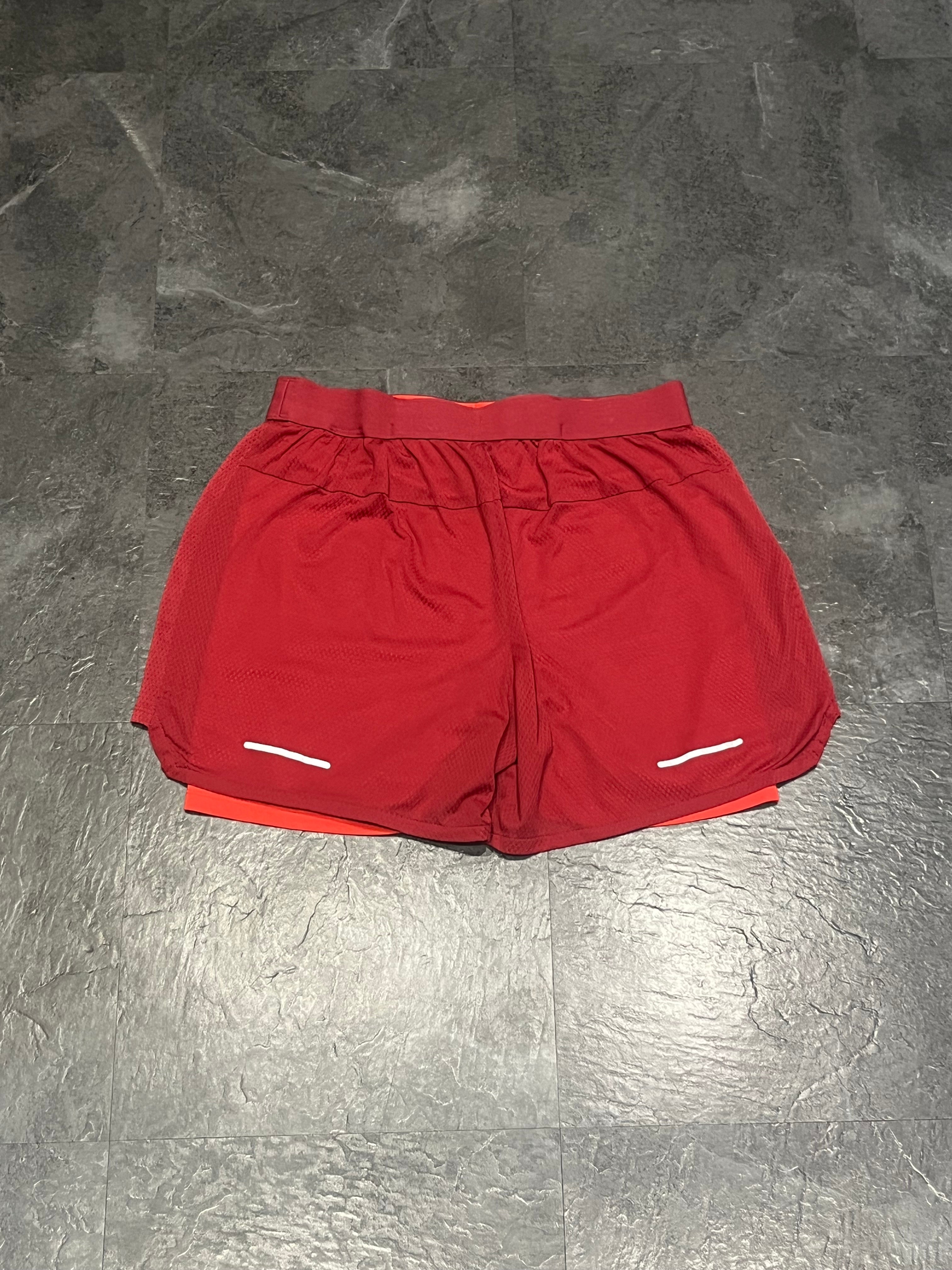 Red Asics Men’s 2IN1 Ventilate Performance Running Shorts