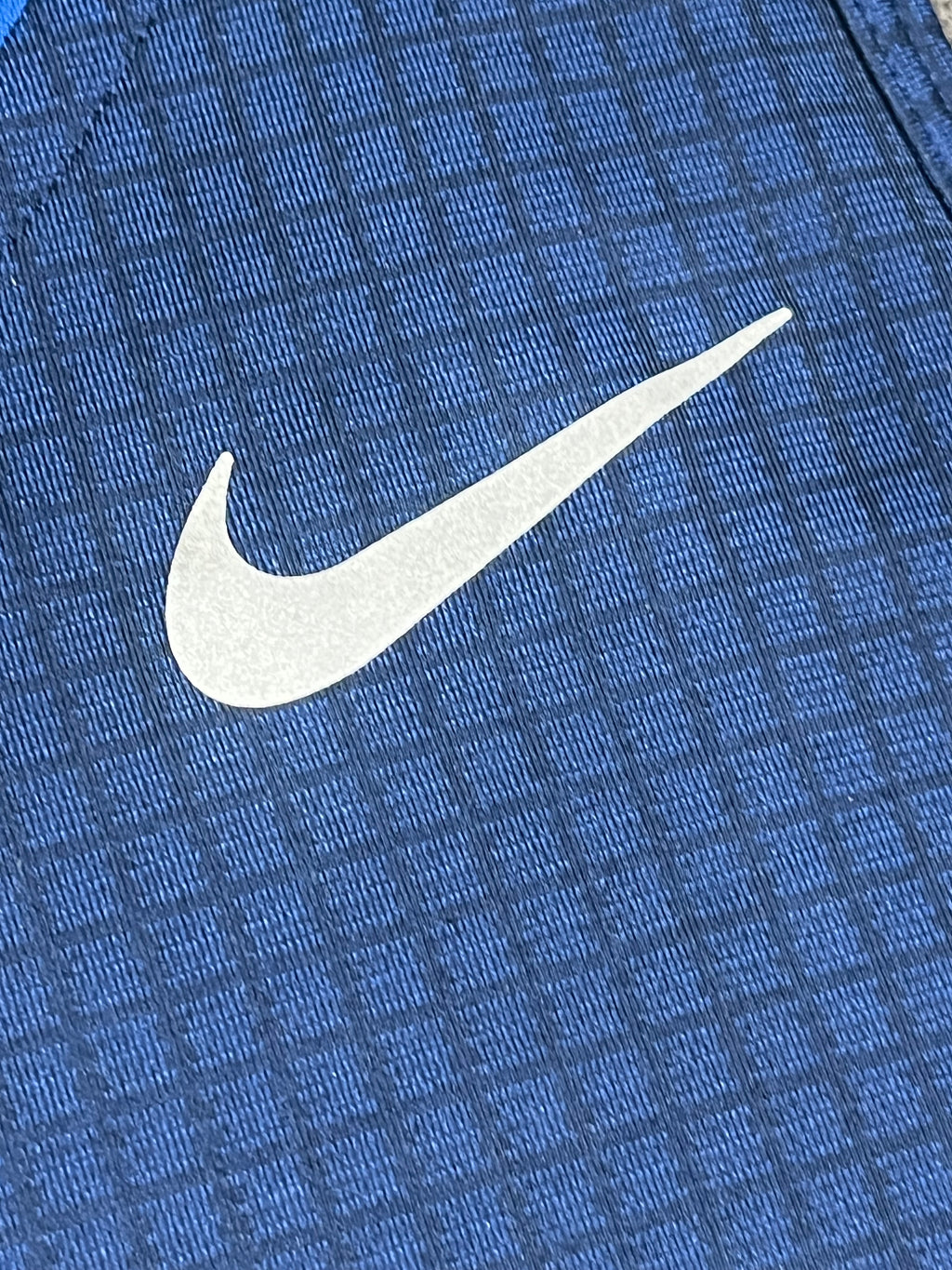 Grid Pattern Blue Nike Mens Dri Fit Miler Running Singlet / Vest
