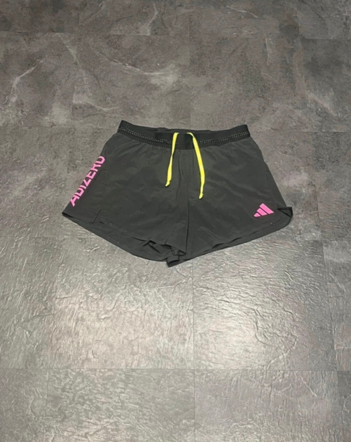 Black & Pink Adidas Adizero Mens 3” Racing Split Shorts