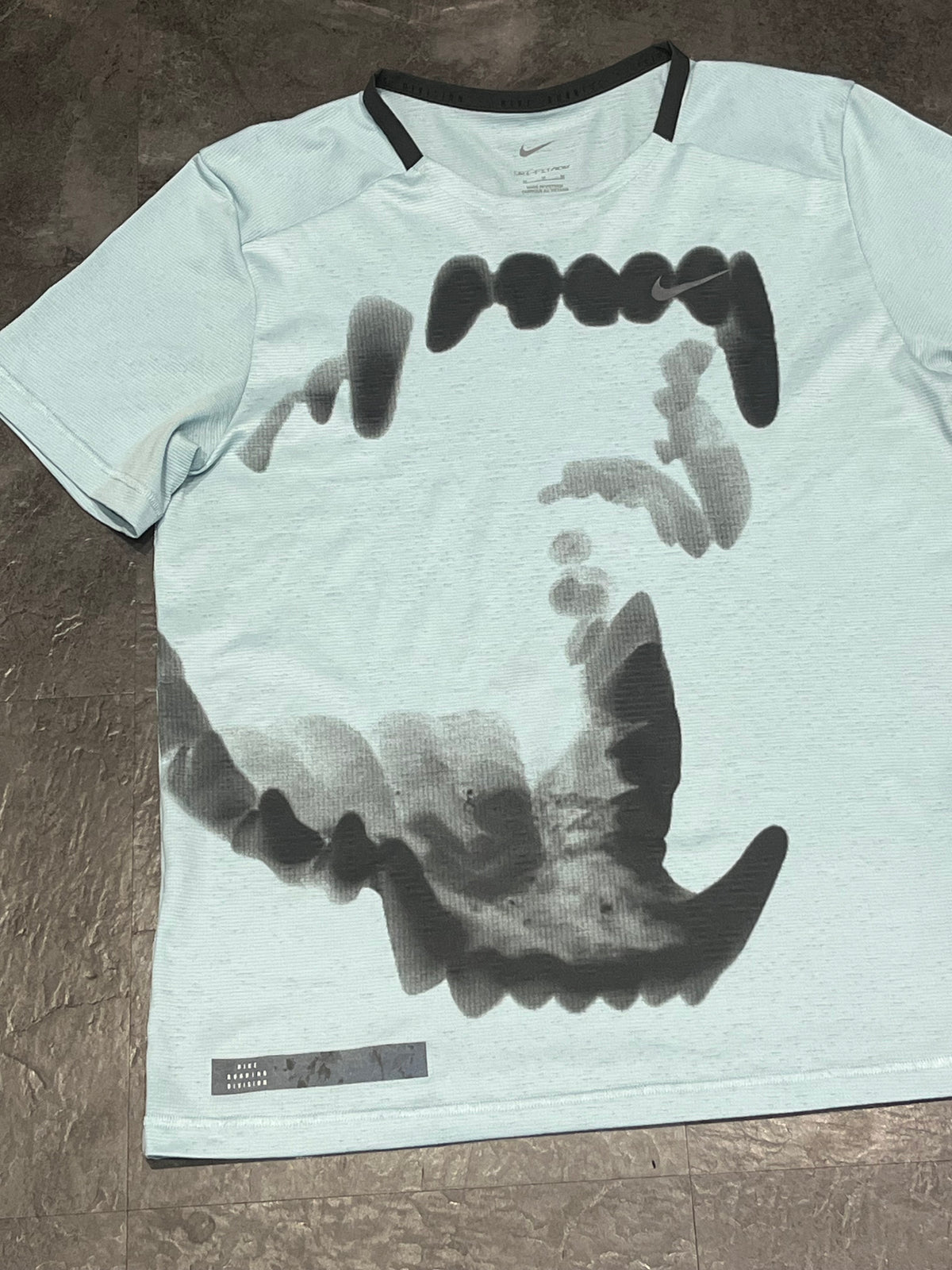 Light Blue Nike Men’s Dri Fit ADV Running Division “Wolf Jaws” T Shirt