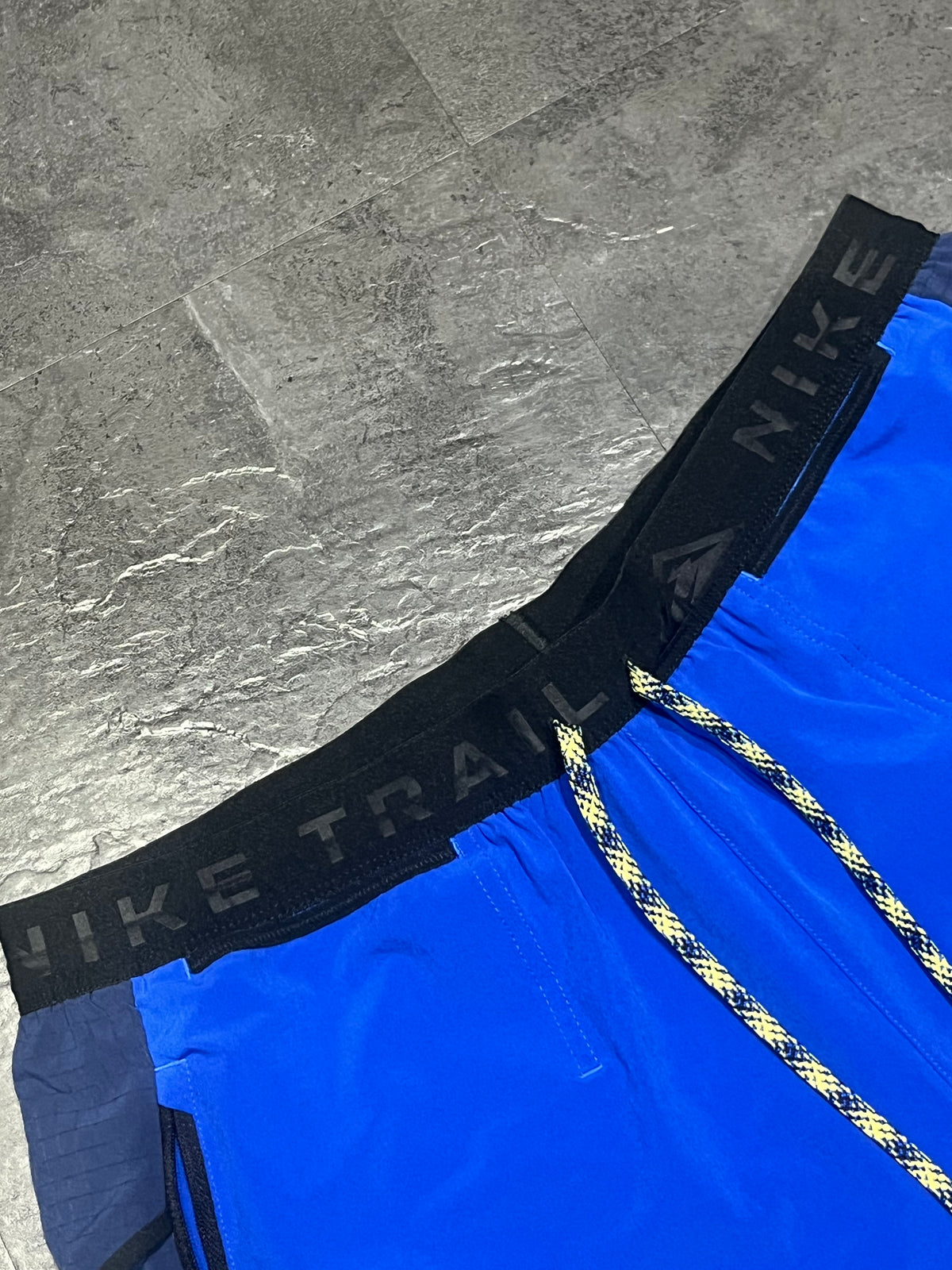 Blue Nike “Second Sunrise” Men’s Dri Fit Trail 7” Brief Lined Running Shorts