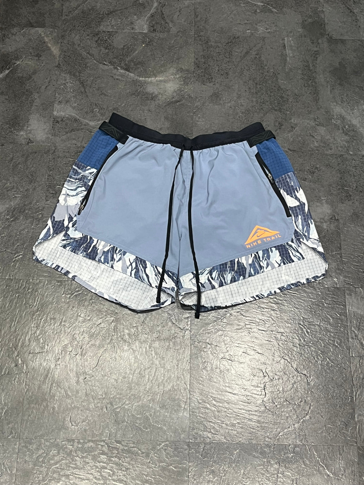 Light Blue Camo Nike Men’s Dri Fit Trail 5” Brief Lined Running Shorts