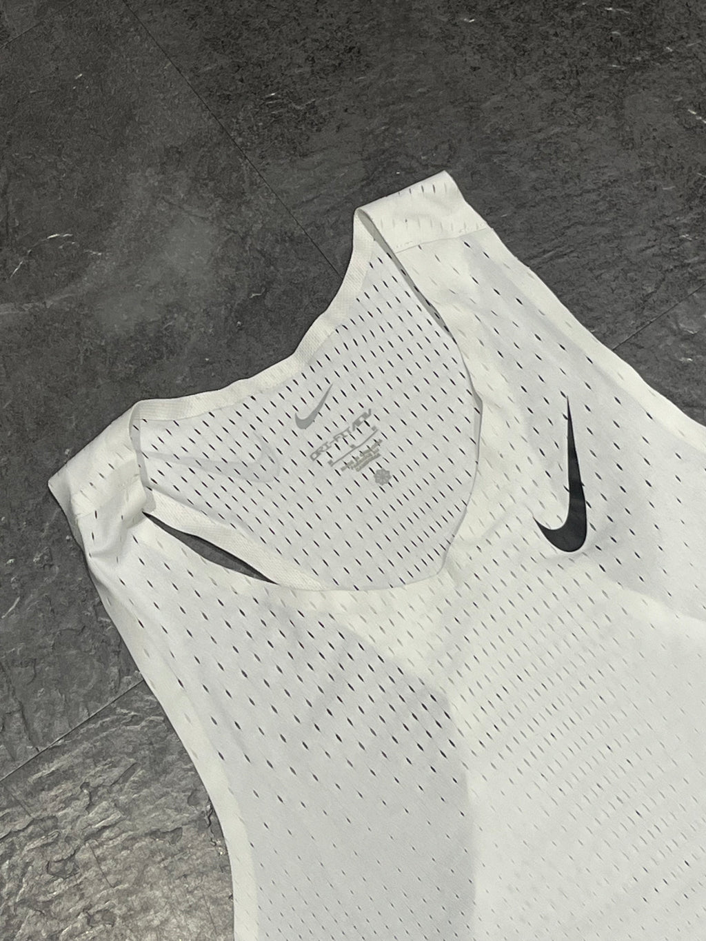 White & Black Nike Men’s Dri Fit ADV Aeroswift Racing Singlet