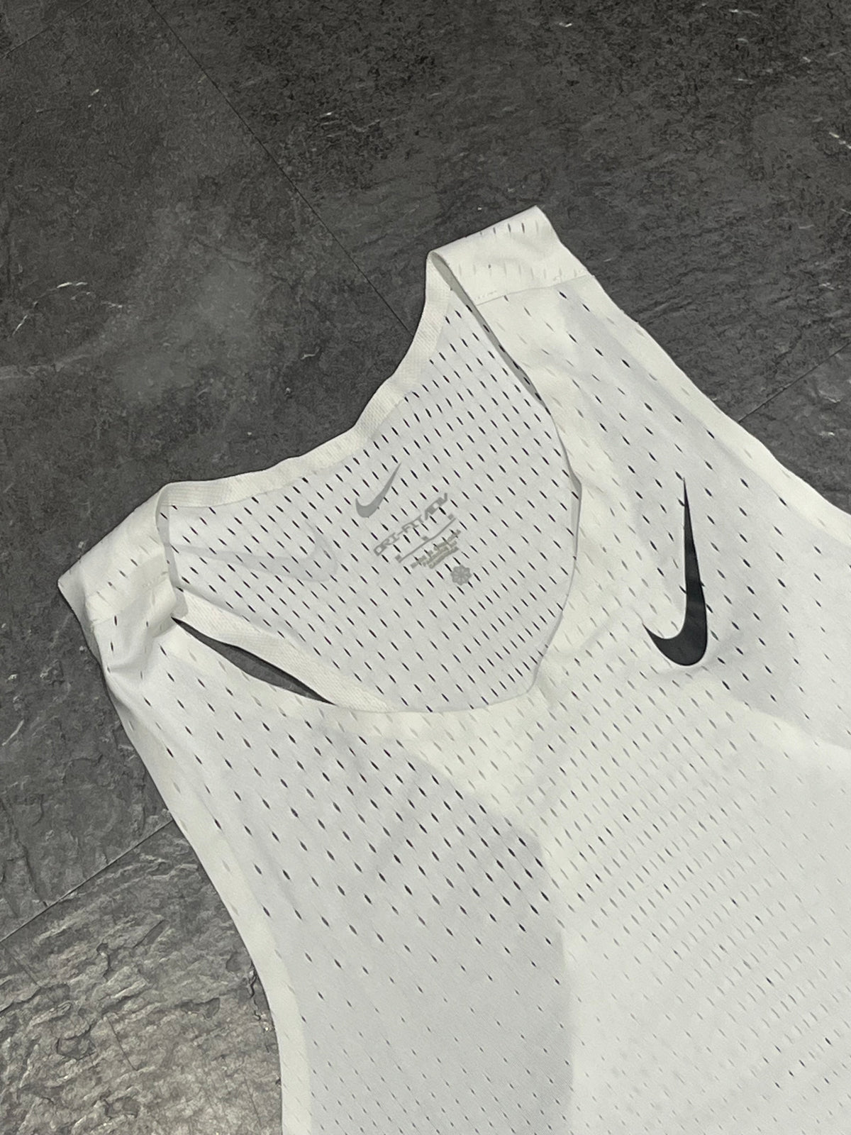 White & Black Nike Men’s Dri Fit ADV Aeroswift Racing Singlet