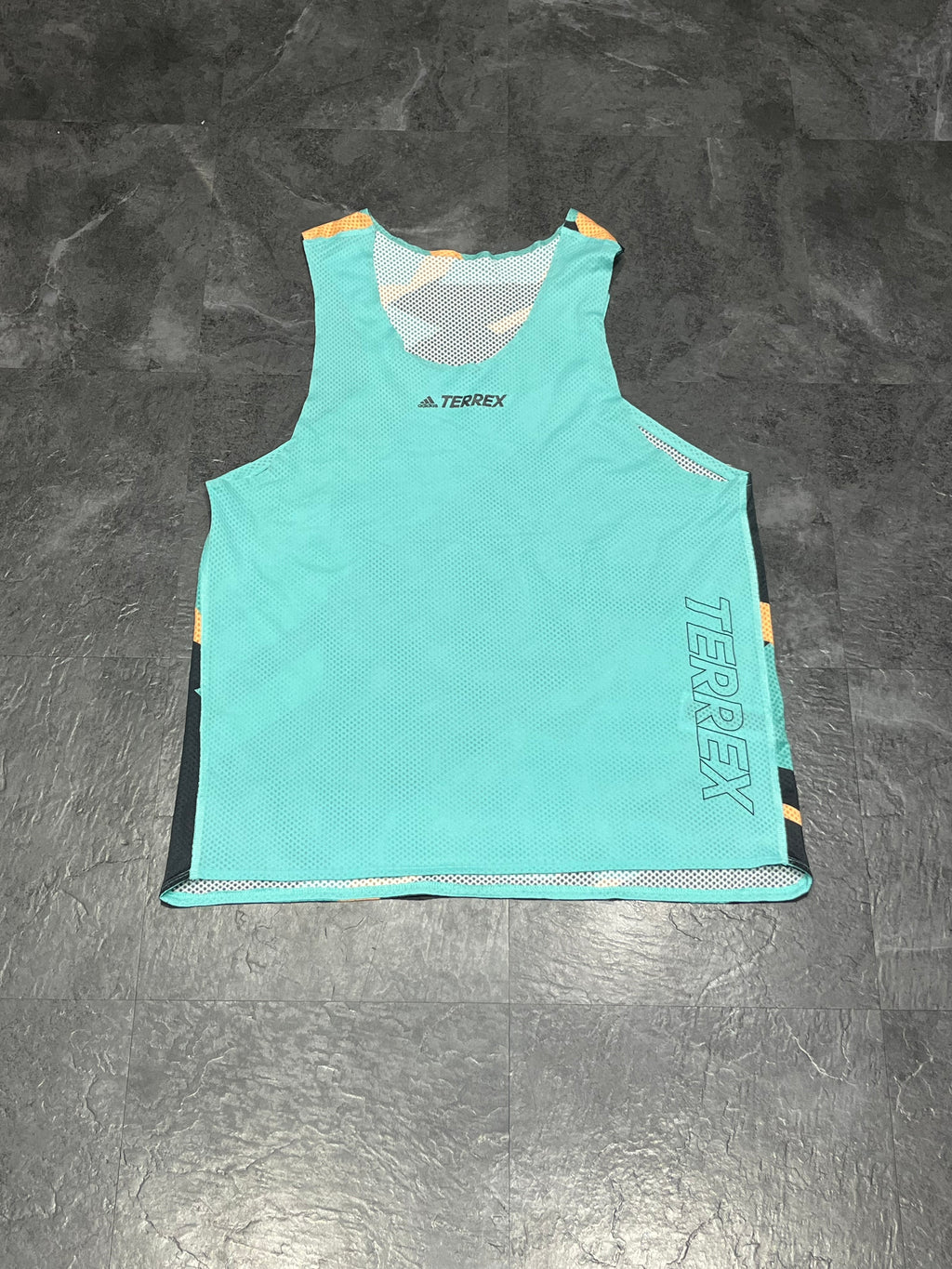 Turquoise Adidas Men’s Terrex Parley Agravic Racing Singlet