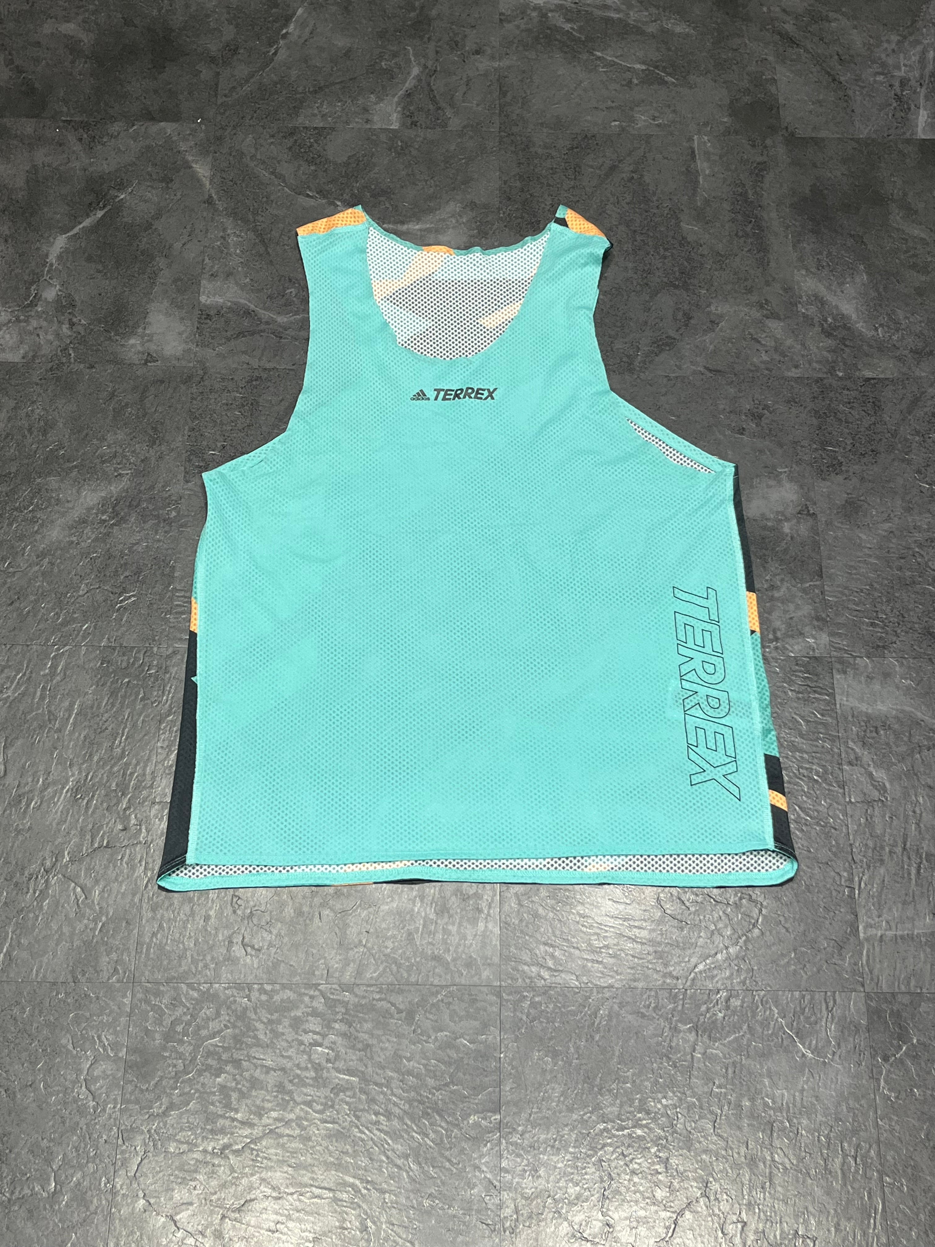 Turquoise Adidas Men’s Terrex Parley Agravic Racing Singlet