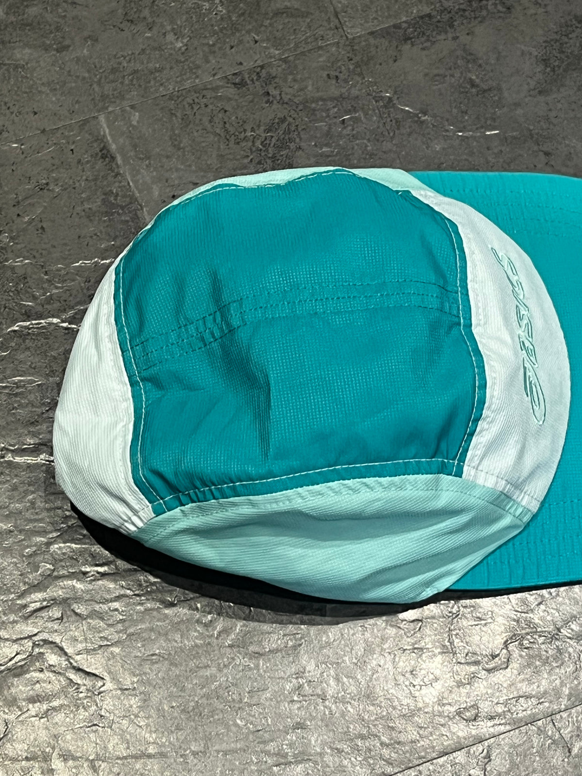 Energy Aqua & White Asics 5 Panel Running Cap - Unisex