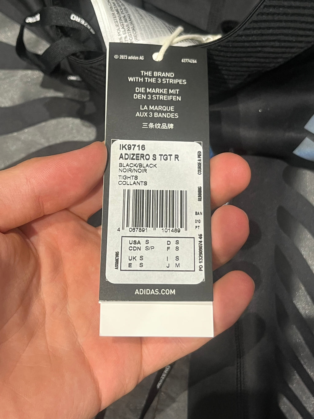 Black Adidas Adizero Rheon Control Racing 1/2 Tights