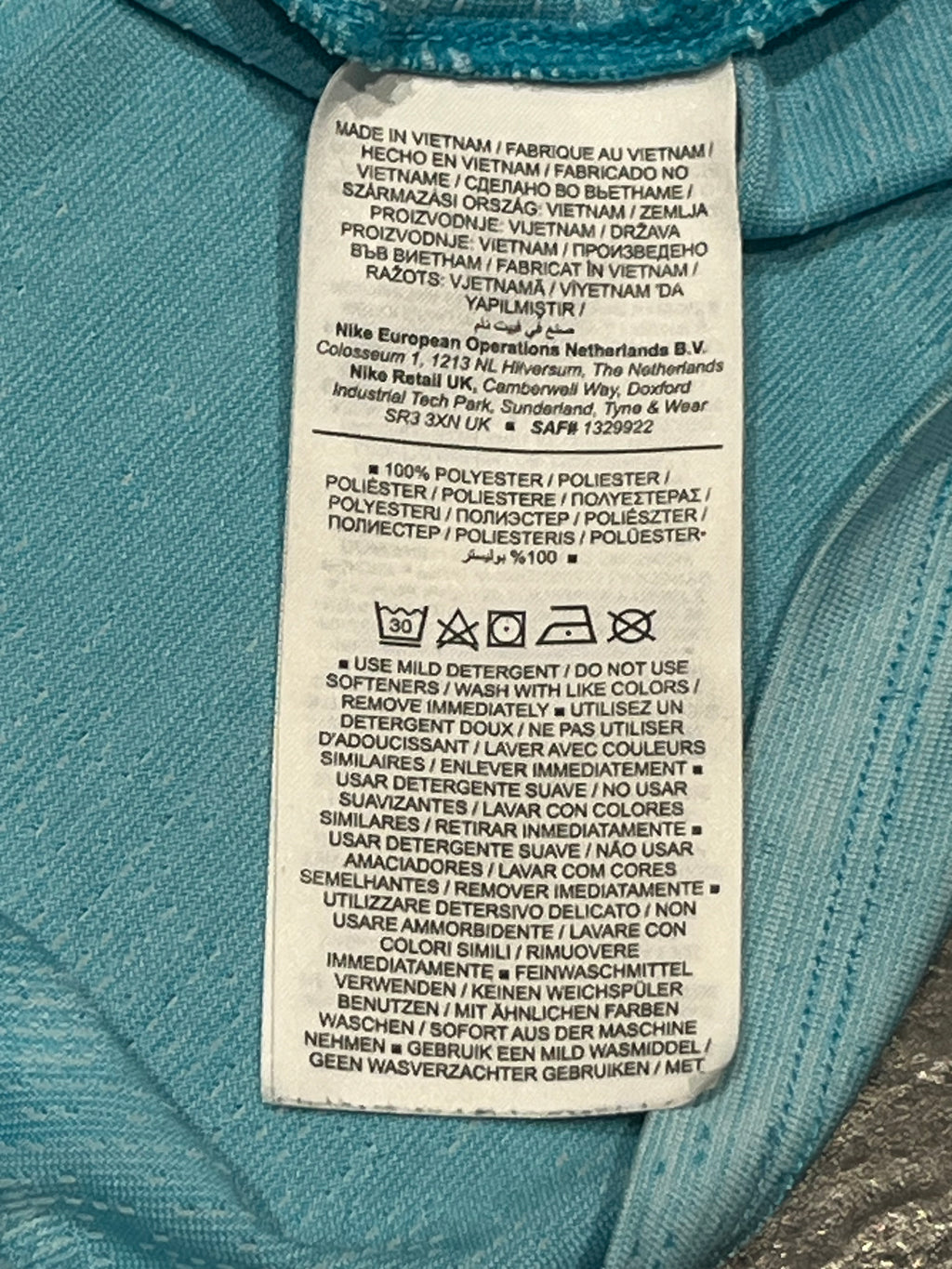 Light Blue Nike Men’s Dri Fit ADV Running Singlet