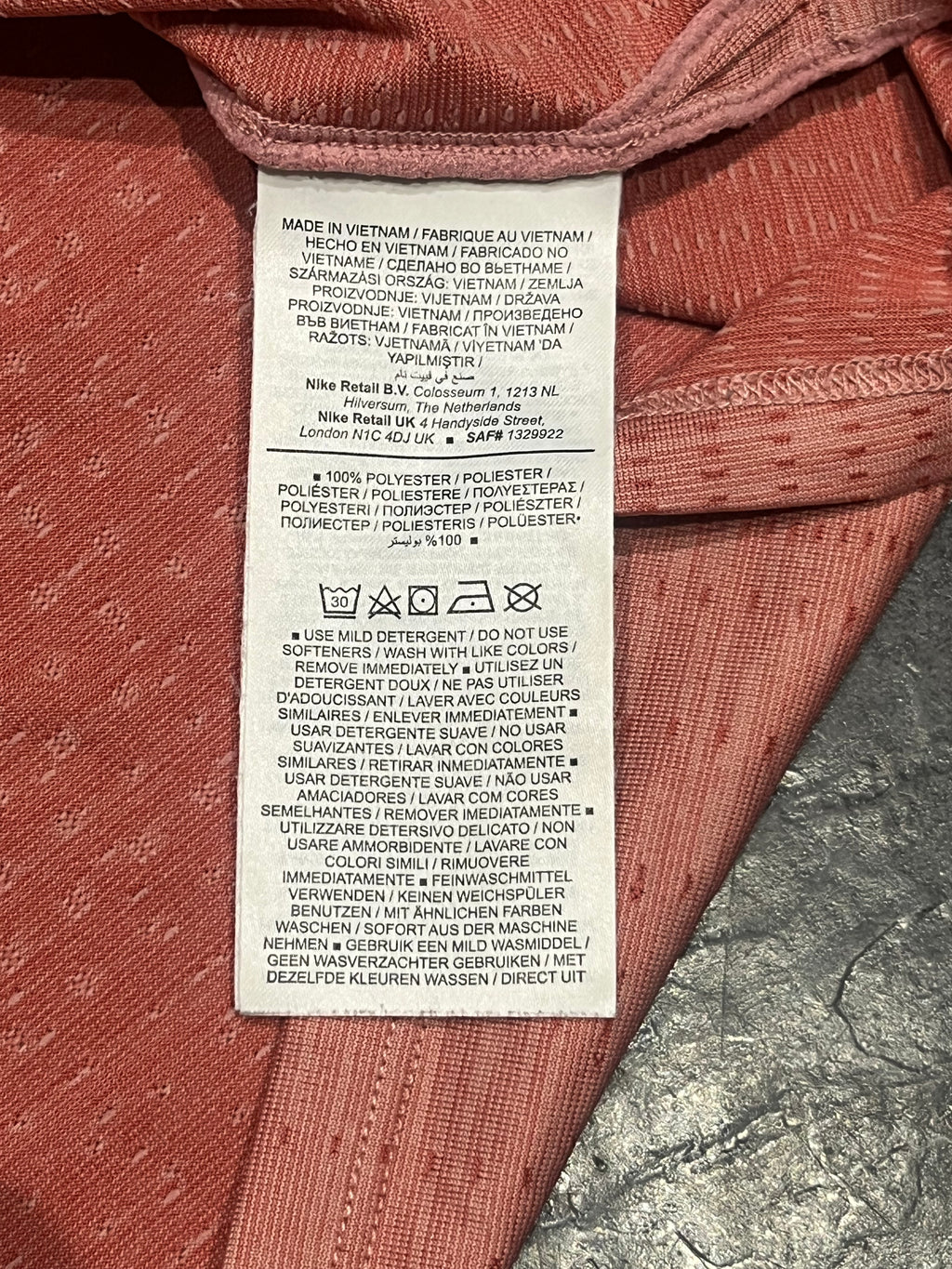 Peach Nike Dri Fit ADV Running T Shirt
