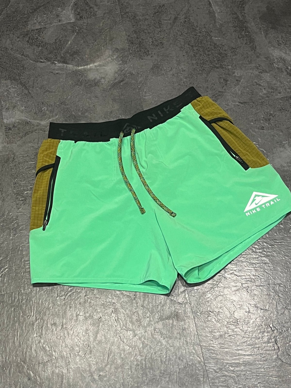 Mint Nike Men’s Dri Fit Trail “Second Sunrise” 7” Brief Lined Running Shorts