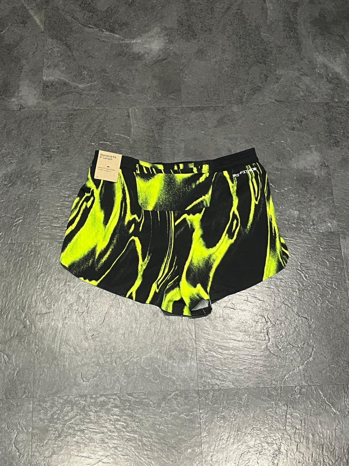 Black & Volt Green Nike Men’s Dri Fit ADV Aeroswift 2” Racing Split Shorts