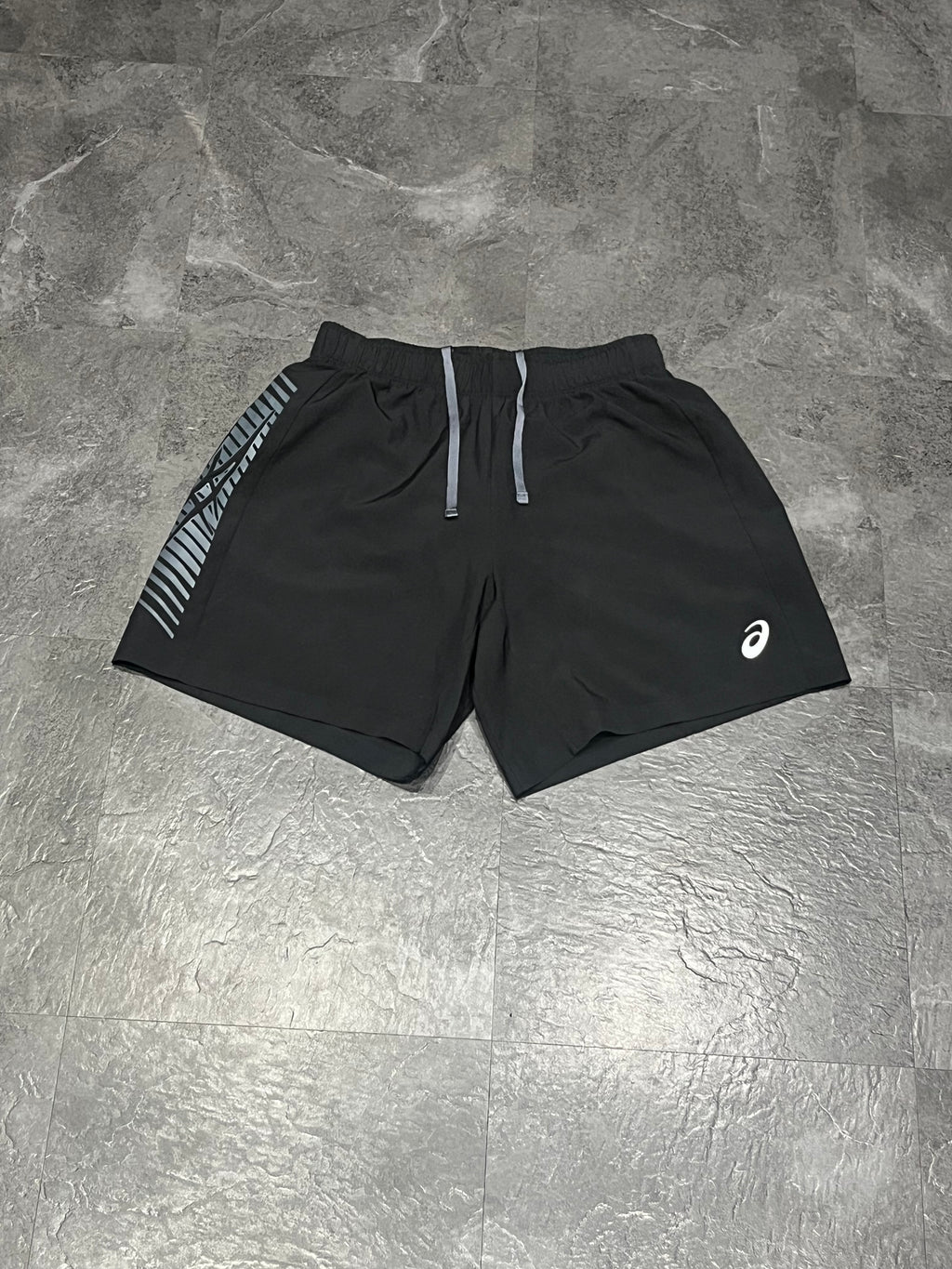 Black/Grey Asics Icon Men’s 5” Brief Lined Running Shorts