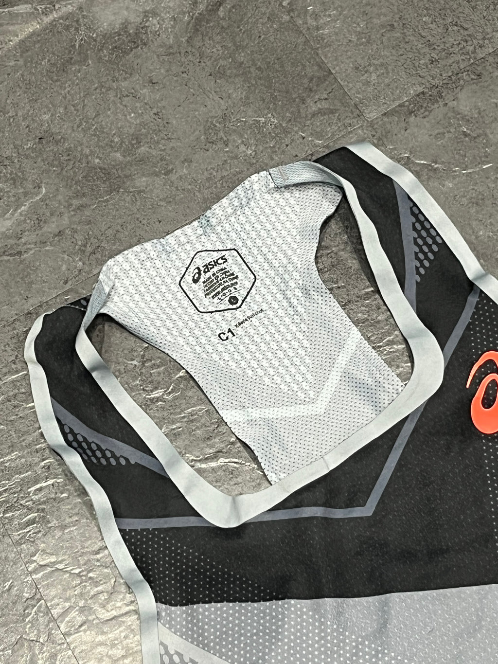 Black & Grey Asics Men’s Track Elite Cooling Racing Singlet