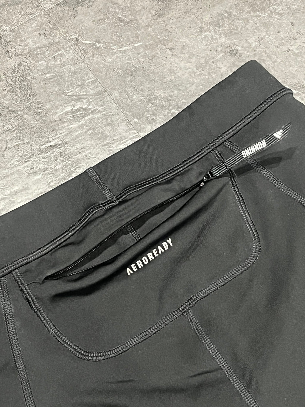 Black & White Adidas Men’s Aeroready “Own The Run” Racing 1/2 Tights